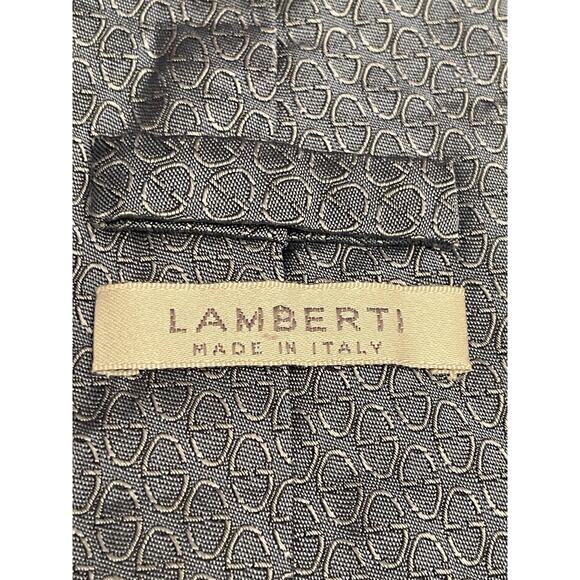 Lamberti Blue 100% Silk Men’s Neck Tie Made In Italy - Picture 8 of 9